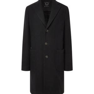 [라움] [RAUM] [라움맨] [라움 남성] [T JACKET] 블랙 단색 울캐시미어혼방 하프코트 RACO3FTJ1N2