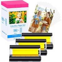 Compatible for Canon KP-108IN KP108 3 Color Ink Cartridge&amp;108 Sheets Paper Set 100x48mm for Selp