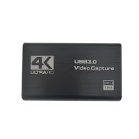 캡처보드 방송용 촬영 장비4K USB 3.0 2.0 비디오 캡처 카드 게임 라이브 스트리밍 HDMI 호환 VHS 보드 그  02 Black