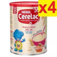 [영국발송] 400G 4통 네슬레 세레락 쎄레락 허니앤위트 위드 밀크 이유식 12개월이 Cerelac Honey & Wheat