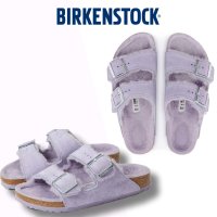 버켄스탁 아리조나 시어링 스웨이드 레더 퍼샌들 BIRKENSTOCK Arizona Shearling Suede Leather