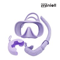 miniell 미니엘 프리미엄 스노쿨링마스크+롤업스노클 세트  베이비퍼플