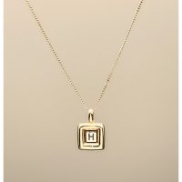 [비포문라이즈] 14K 스퀘어 이니셜 목걸이 GN8 Sunset Initial Necklace