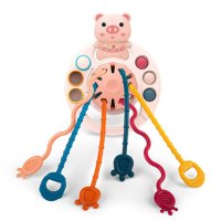 몬테소리 실리콘 풀 스트링 게임 0 6 개월 아기 발달 교육 감각 유아 치발기 장난감  [06] AS594 baby toy