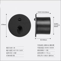 계단리프트 핸드카 대차 전동 가정용리프트 농업용운반차 65mm 오목한 Led 계단 조명 알루미늄 원형 벽 코너 램프 EU60 박스 로비 거실용 야간  21.80mm Black Se