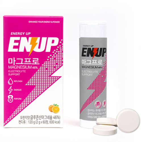 엔업(ENUP) <b>근육경련</b>예방 에너지생성 츄어블 스포츠 마그네슘 마그프로  60정  1개