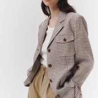 던스트 DIANA LINEN JACKET CREAM CHECK UDJA3B222CR