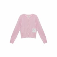 MATIN KIM TYPO PATCH ROUND CARDIGAN IN