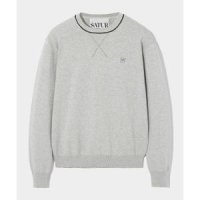 SATUR 클래식 베이직 로고 풀오버 썸머 니트 멜란지 Classic Basic Logo Wappen Pullover Summer Kn