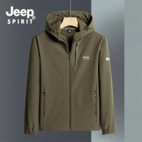 JEEP SPIRIT 남성 캐주얼 자켓 봄 중년 청년 카디건 스웨터 스탠드 칼라 스트레치