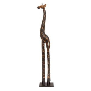 인치 손 새겨진 나무 아프리카 기린 동상 조각