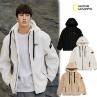 내셔널지오그래픽 남여 공용코스토니 FLEECE 뽀글이 후드 F-ZIP - 선택3 블랙 N224UFJ110 MFJ110-198