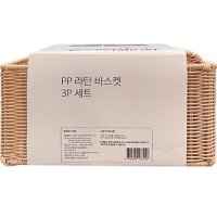 PP 라탄 직사각 바스켓 3P SET - 샌드베이지