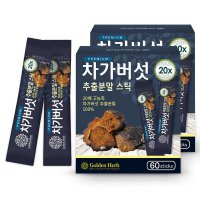 골든허브 20배 농축 차가버섯 추출 분말 가루 스틱 120포 60x2