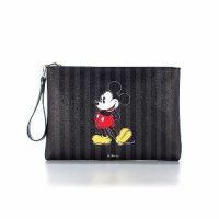 디즈니 클러치백 미키마우스 파우치 가죽 Disney Mickey Mouse Pose Pouch Leather Clutch Bag D30332BK