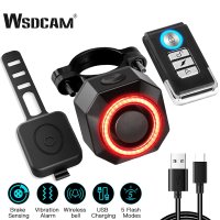 동작 감지 경보기 WSDCAM 방수 USB 충전 도난 미등 리모컨 오토바이 경보 보안 보호 110dB