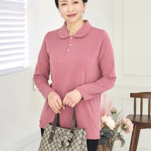 [로즈맘제작]카라진주반오픈티셔츠