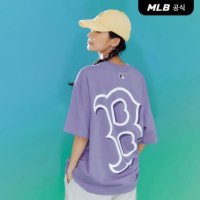 MLB 베이직 메가로고 오버핏 반팔 티셔츠 BOS D Lavender