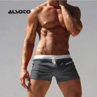 반바지 ALSOTO 남성용 수영복 반바지 보드 반바지 트렁크 포켓 복서 비치