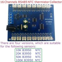 16Ch 온도 수집기 Modbus RTU 페이퍼리스 레코더 10K 20K 50K 100K NTC 센서 RS485 B3950