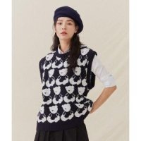 AQOstudiospace AQO BEAR KNIT VEST 블랙