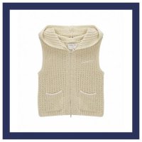 MATIN KIM 마뗑킴 POCKET HOODY ZIP UP KNIT VEST IN LIGHT