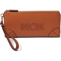 mcm aren leather zip around large