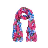 TrendsBlue Elegant Featherweight Roses Floral Scarf