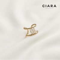 씨아라 CIARA 16K Sassari 큐브 라운드레이어드 진주반지 GoldPlated