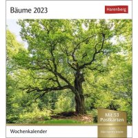 Postcard calendar Trees - Calendar 2023 - Harenberg -Verlag - Weekly Calendar with 53 Separable post