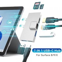 HUB Dock Station Splitter Type-C RJ45 1000mbps PD 100W for Microsoft Surface Pro 8 9 X Docking Stati