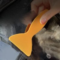 Car Styling Stickers Accessorie Window Car Film Tool Yellow Scraper Plastic Car Sticker Beauty Scrap