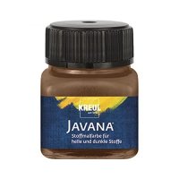 Kreul Javana는 밝고 어두운 직물, 20 ml 유리 옥시 폰 브라운, 화려한 수성 색상, Pasto 캐릭터 스텐실 링, 고정 후 세탁 가능, 20ml