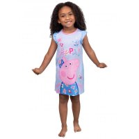 Prestigez Peppa Pig Toddler Girls Butterflies And Flowers Ruffle Sleeve Nightgown, Size 4T Blue