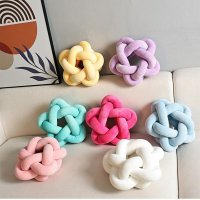 Five-pointed Star Knotted Cute Pillow Nordic Ins Bedroom Plush Cushion Living Room Decoration Sofa O