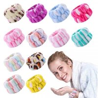 Wrist Strap Moisture-Proof Reusable Washing Face Spa Wrist Watch Band Hair Short Plush Absorbent Acc