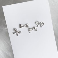 어센틱 silver925 mini ribbon earring 실버리본귀걸이 리본귀걸이