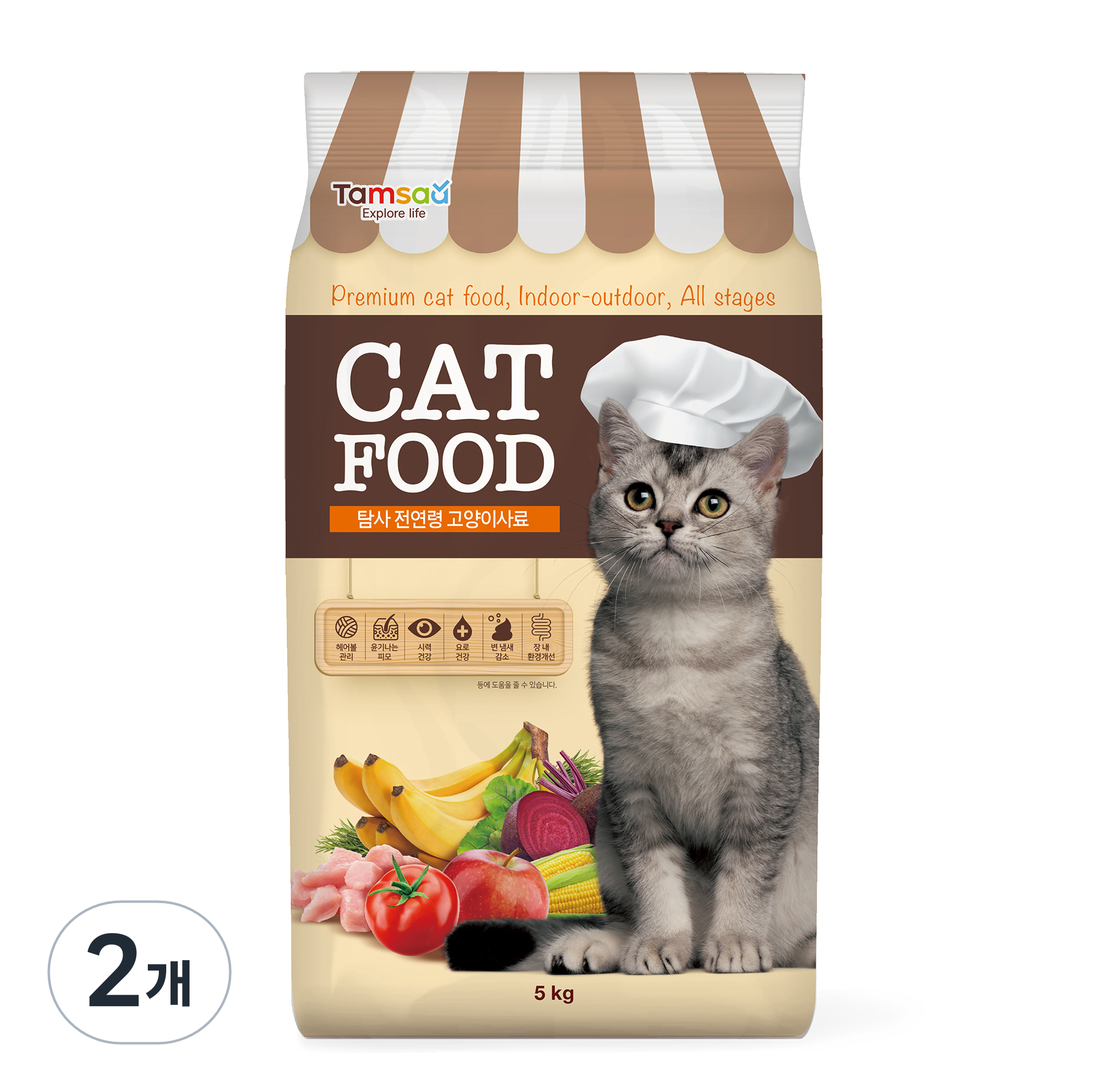 탐사 전연령용 고양이 사료 닭고기 5kg x 2개 대용량 건식사료
