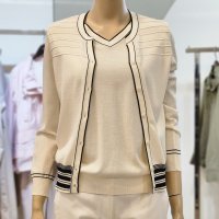 BCBG 여름긴팔 마린스트라이프가디건 B3B3K271