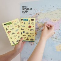 [패키지] 로빈슨도법 세계지도 + 여행스티커 World Map + Travel Stickers  1개