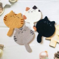 양모 펠트 고양이 컵 받침대 diy 패키지 세트 미완성