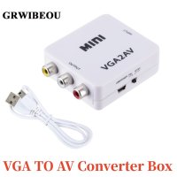 PC 노트북 TV용 VGA to RCA 컨버터 어댑터  VGA to AV 컨버터  1080P HD 비디오  VGA2AV 컨버터  HD VGA to AV  도매