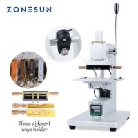 ZONESUN-글자 스탬프 카드 가죽 엠보싱 적외선 로케이터와 핫 스탬핑 기계 플라스틱 목재 DIY