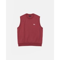 스투시 Stussy STOCK 플리스 VEST Washed Burgundy