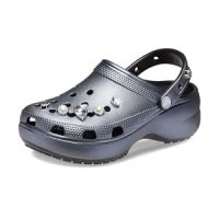 크록스 crocs 정품 여성용 진주 디테일 클래식 메탈릭 플랫폼 클로그 237483