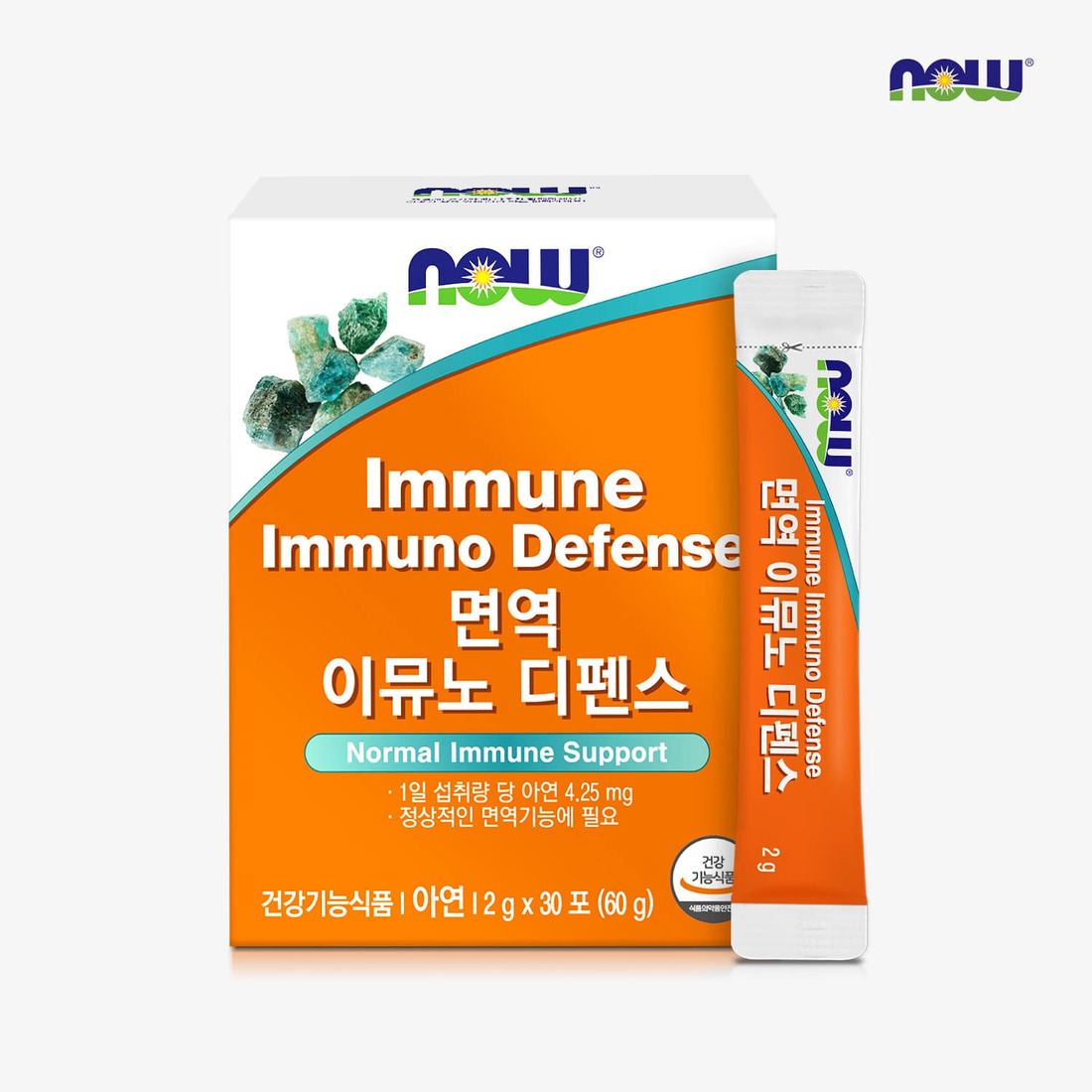 나우푸드 아연 <b>면역 이뮤노 디펜스</b> 30포 1개월분,비타민샵