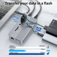 아카시스 외장 SSD 겸 10-in-1 C타입 멀티 허브 ACASIS CM073K  그레이