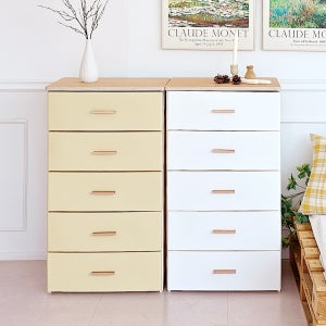 보노하우스 모나코 우드상판 서랍장 5단 인테리어 수납장