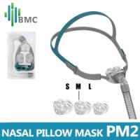 BMC PM2 필로우 나잘 마스크 CPAP 양압기 마스크 코골이 방지 SML 사이즈 통용