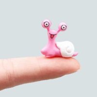 핑크 달팽이 1P - 컬러 달팽이 미니어처 피규어 테라리움 캔들 만들기 화분꾸미기